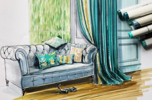 [Interior Sketch] Текстиль в интерьере (Ольга Каминская)