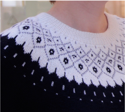 [Вязание] Круглая кокетка.Жаккард.Энтрелак.Свинг.Интарсия (Наталья Кошелькова)