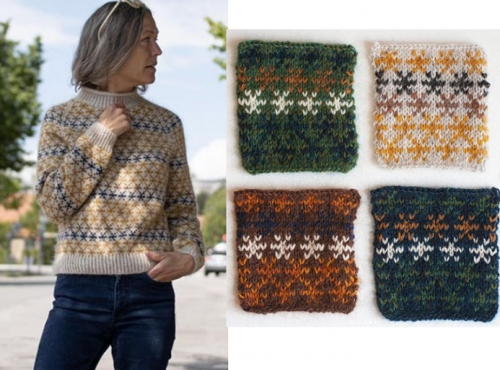 [Вязание] Пуловер «Coloured crosses» (lingvaknit)