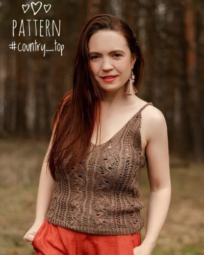 [Вязание] Топ «Country top» (krupnovaelena)