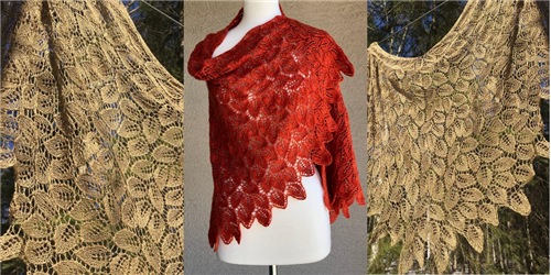 [Вяжи.ру] Ажурная шаль листья Mallorn (Дж Колетт Бекерт)