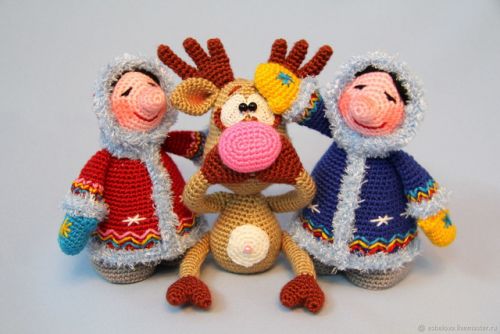 Мастер-класс по вязанию 'Девочки с Севера и Олень' (крючок) (Елена Белова)