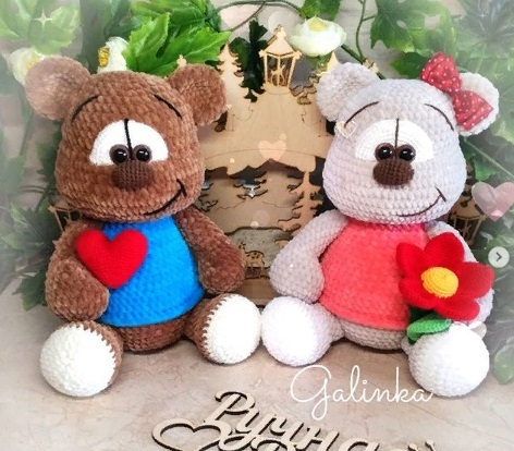 Мастер-класс по вязанию крючком Мишки Сладкая парочка (Данилова Галина)