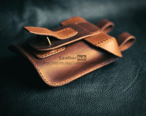 Маленькая поясная сумочка из кожи (LeatherHubPatterns)