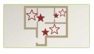 Распределение летящих звезд на плане квартиры [Наталья Титова]