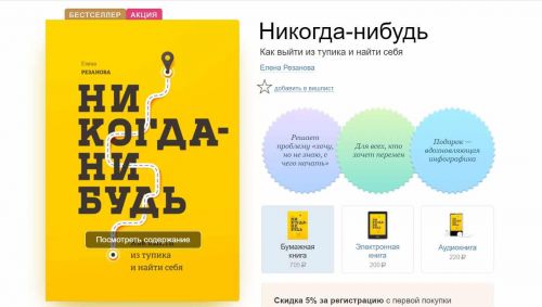 [Манн, Иванов и Фербер] Никогда-нибудь. Как выйти из тупика и найти себя (2018) [PDF, FB2, RTF] (Елена Резанова)