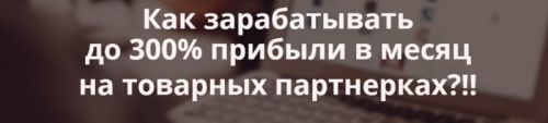 Как зарабатывать до 300% прибыли в месяц на товарных партнерках, формат участник (Александр Коцеруба)