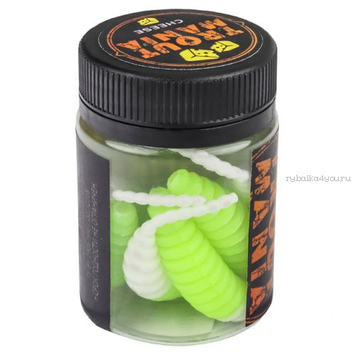 Мягкие приманки Trixbait Trout Mania Shishka 2,8" 70 мм / упаковка 6 шт / цвет: 202 Lime&White (Cheese)