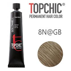 Goldwell Topchic 8N@GB - Стойкая краска для волос Светлый блонд с золотисто-бежевым сиянием 60 мл