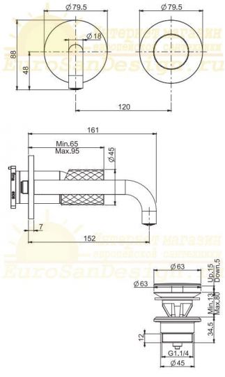 Смеситель для раковины с текстурированной ручкой Fima carlo frattini Spillo Tech F3051N ФОТО