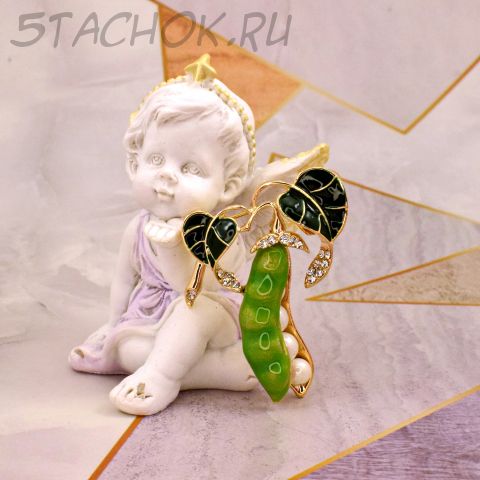 Брошь "Зеленый горошек" (Joan Rivers США)