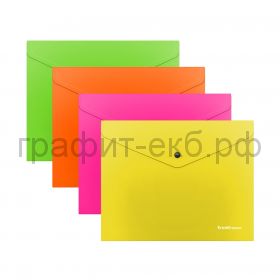 Конверт B5  на кнопке ErichKrause Glossy Neon полупрозрачный 50302