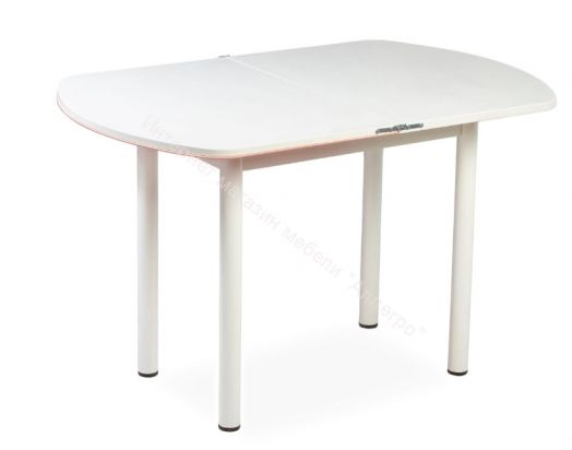 Стол раскладной "СПГ-02" СТ2 (Розовое стекло/Опоры белые)