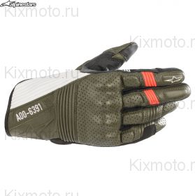 Перчатки Alpinestars AS-DSL Kei, Зелено-бело-черные