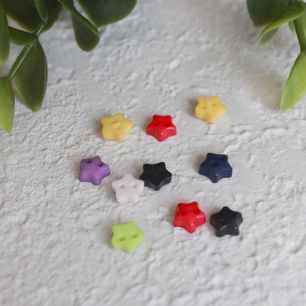 Набор мини пуговиц для творчества - Звездочки, разноцветный микс, 10 шт., 6 мм.