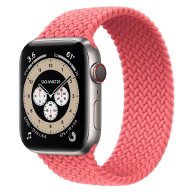 Часы Apple Watch Edition Series 6 GPS + Cellular 44mm Titanium Case with Pink Punch Braided Solo Loop
