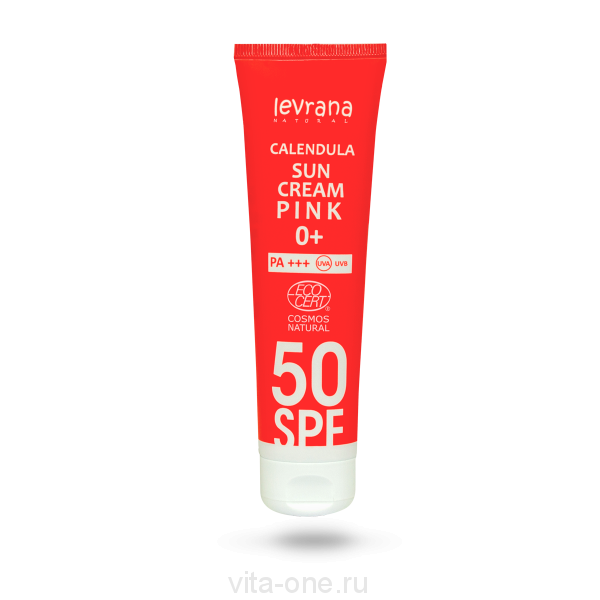 Солнцезащитный крем для лица и тела Календула 50 SPF PINK 0+ Levrana 100 мл