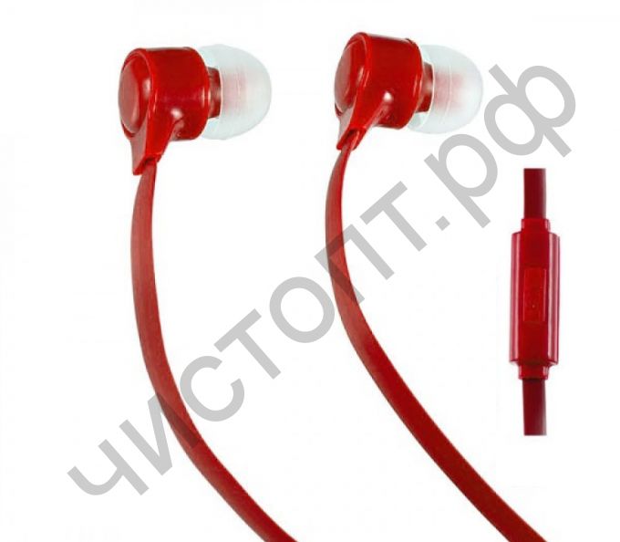 Гарнитура (науш.+микр.) для сотов. Perfeo HANDY красные цвет. пакет