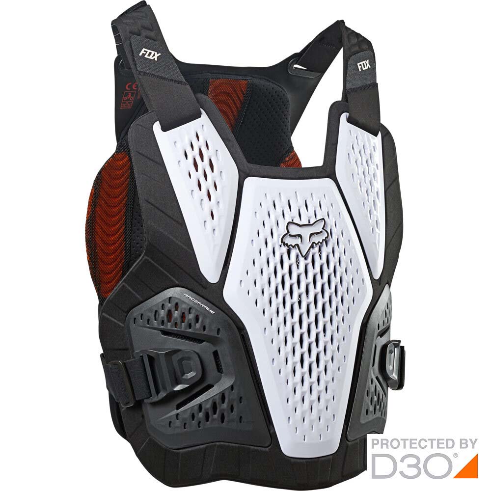 Fox Raceframe Impact SB CE D3O White жилет защитный