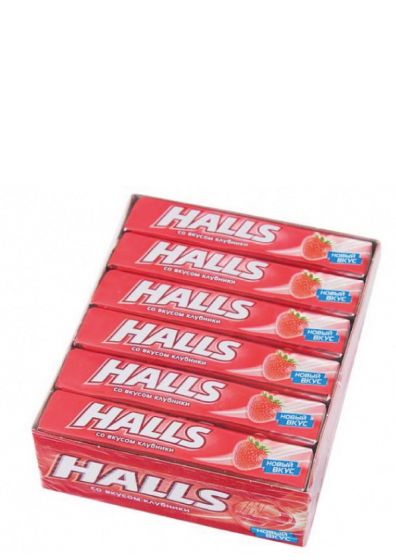 Леденцы Halls Клубника 12 шт
