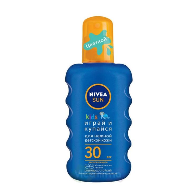 Nivea Sun Солнцезащитный спрей детский "Играй и купайся"(цветной) SPF 30, 200 мл