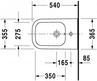 Биде Duravit напольное Happy D.2 225815 схема 3