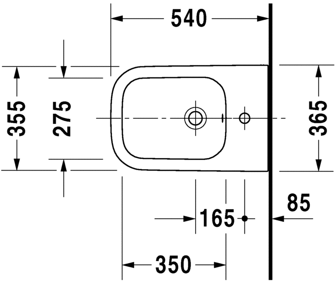 Биде Duravit напольное Happy D.2 225815 схема 3