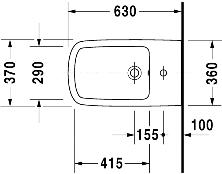 Биде Duravit напольное DuraStyle 228310 схема 1