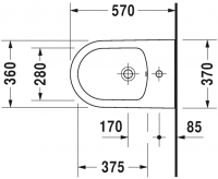 Биде Duravit подвесное ME by Starck 228815 схема 1