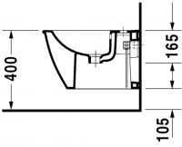 Биде Duravit подвесное Darling New 225615 схема 2