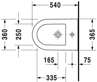 Биде Duravit подвесное Darling New 224915 схема 1