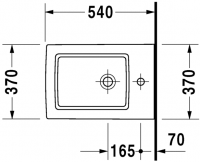 Биде Duravit подвесное Vero 223915 схема 3