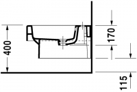 Биде Duravit подвесное Vero 223915 схема 4