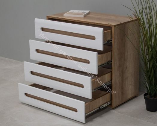 Комод "Наоми" КМ-09 (Белый глянец/дуб каньон)