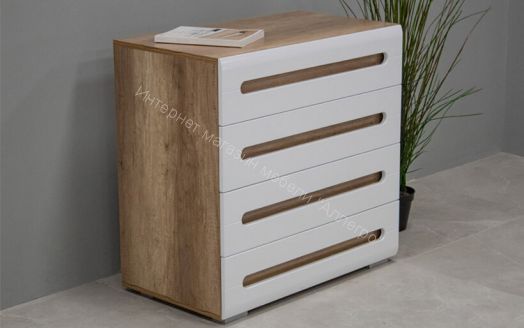 Комод "Наоми" КМ-09 (Белый глянец/дуб каньон)