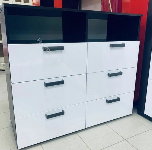 Комод "Азаро" Белый глянец/Венге