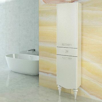 Шкаф-колонна Comforty  Монако-40 левая белый глянец