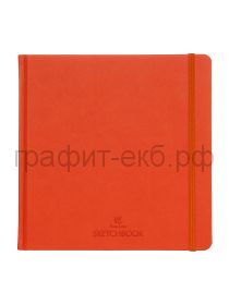 Блокнот 19х19 32л.нелин.Полином Sketchbook FINE LINE Гознак оранж/бордо на резинке 200г/м2 3135