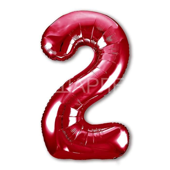Цифра "2" красная Slim