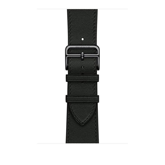 Ремешок Apple Watch Hermès Noir Swift Leather Attelage Single Tour из кожи (для корпуса 44/45 мм) Ремешок Apple Watch Hermès Noir Swift Leather Attelage Single Tour из кожи (для корпуса 44/45 мм)