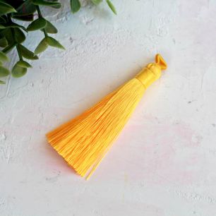 Кисточка декоративная, желтая 8 см.