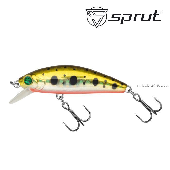 Воблер Sprut Aki Trout 50S 50 мм / 6,8 гр / Заглубление: 0,5 - 1, 5 м / цвет: GDN