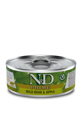 N&D CAT PRIME BOAR&APPLE (Кабан с Яблоком для кошек) 80г.