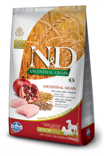 N&D Low Grain CHICKEN & POMEGRANTE Senior Mini (курица+гранат для пожилых собак мелких пород)
