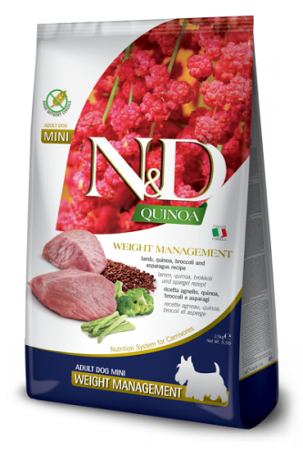 N&D Dog Quinoa Weight Management Lamb Adult Mini (ягненок+киноа  для собак мелких пород. Контроль Веса)