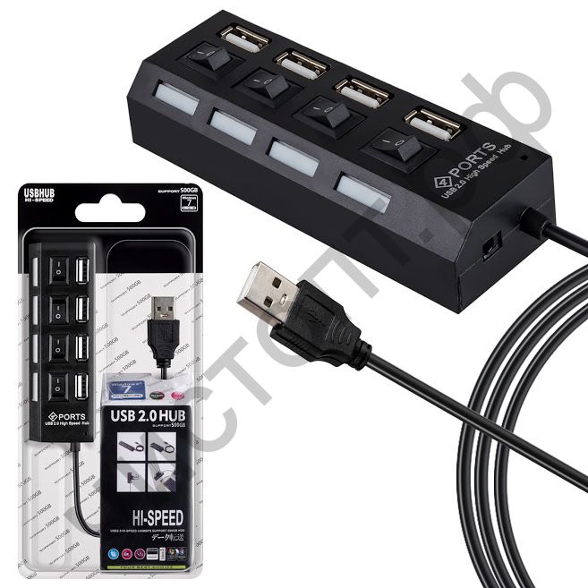 USB HUB USB-хаб HUB на 4 USB i915 на 4 порта USB 2.0 с выключателями