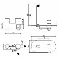 Смеситель для раковины Paffoni Candy CA105CR Хром схема 2