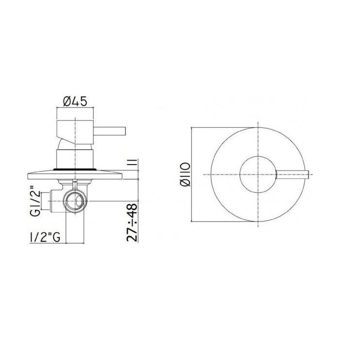 Смеситель для душа Paffoni Light LIG011 схема 5