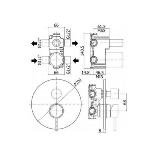 Смеситель для душа Paffoni Light LIG018 схема 12