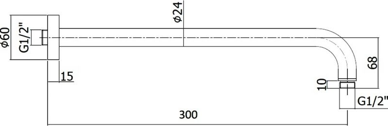 Кронштейн для верхнего душа Paffoni Lusso ZSOF035 схема 2